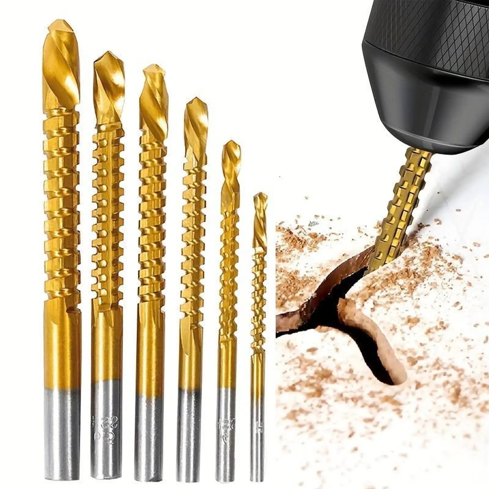 Titanium-Plated High-Speed Steel Drill Bits Set Metalworking & Wood Drilling